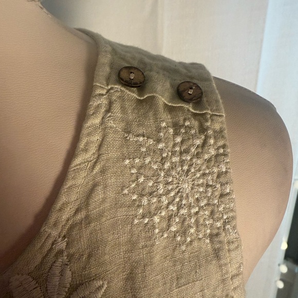 Terzo Millennio Made in Italy Linen Embroidered Sleeveless Dress – Size Small - Picture 3 of 9